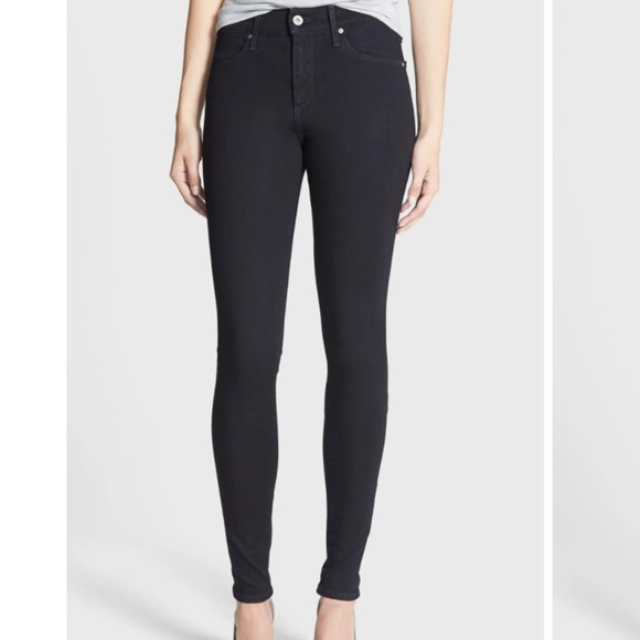 AG CONTOUR 360 STRETCH THE FARRAH HIGH-RISE SKINNY BLACK JEANS - Picture 2 of 16